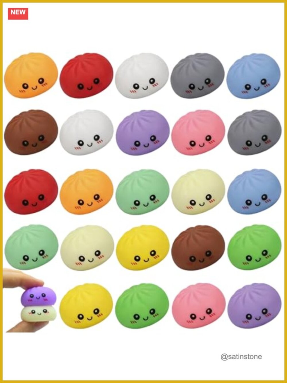 Squishy Dumpling Pack - 24 PCS Kawaii Fidget Toys Stress Relief Party Favors